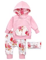Baby Sweets 3 Teile Set Floral rosa 62 (0-3 Monate) - 0