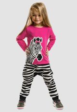 Denokids Zebra Fashion Baggy Pants Set Mädchen pink 104 - 7