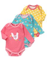 Lily & Jack 3 Teile Body Huhn Floral gelb 56/62 (0-3 Monate) - 0
