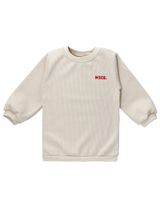 MaBu Kids Pullover Nice Nice, Wild & Cute Waffelpiqué beige - 0