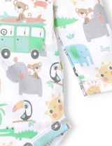 NINI Wickelbody Safaritiere weiß 56 (Neugeborene) - 2