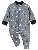 NINI Grenouillère Lettres Gris 3-6M (68 cm) - 0