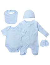 Rock A Bye Baby Boutique 5 Teile Set Elefant hellblau 50/56 (Neugeborene) - 0