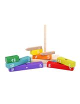 Cubika 10 Teile Stapelturm Uhr Holz 15x5x18 cm 18+ Monate bunt - 1