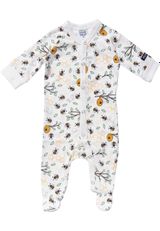 Villervalla Strampler Bienen, Floral weiss 56 - 0