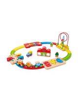 Hape 30 Teile Holzeisenbahn Regenbogen-Puzzle 56x20x20 cm 18+ Monate - 0