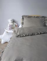 DETEXPOL 2 pièces Linge de lit Volant 135x100 cm Gris - 2