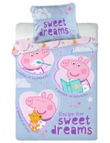 Peppa Pig 2 Teile Bettwäsche Peppa Wutz Sterne 135x100 cm rosa - 0