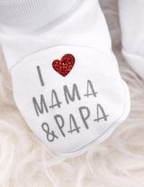 Baby Sweets Schuhe I Love Mama & Papa weiß 56 (Neugeborene) - 3