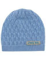 Aliap Mütze Crazy Boy Strick hellblau 62 (0-3 Monate) - 0