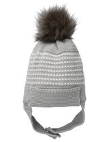 Pesci Baby Bonnet d'hiver Pompon Gris 0-3M (62 cm) - 0