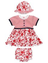 Baby Sweets 3 Teile Set Floral rot 3-6 Monate (68) - 0