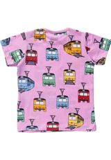 Villervalla T-Shirt Straßenbahnen pink 128 - 1