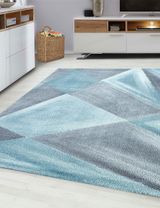 Teppich Vierecke blau grau 120x170 - 1