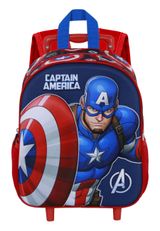 Marvel Captain America Patriot-Small 3D Backpack with Wheels Rucksack 34x26x13 cm blau, rot Onesize Kinder - 2