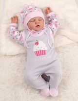 Baby Sweets 3 Teile Set Little Cupcake grau 6-9 Monate (74) - 4