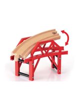 Brio 4 Teile Holzeisenbahn Zubehör Bahnbrücke mit Auffahrten World CE-zertifiziert 14,9x1,9x57,9 cm 3+ Jahre rot - 1