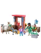 Playmobil 55 Teile PLAYMOBIL® Tierarzteinsatz bei den Eseln Country 19x10x10 cm 4+ Jahre bunt - 0