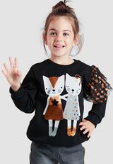 Mädchen Sweatshirt schwarz 110 - 3