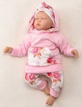 Baby Sweets 3 Teile Set Floral rosa 62 (0-3 Monate) - 4