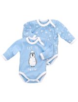 Baby Sweets 2 Teile Body Pinguin Let It Snow Schneeflocke blau 56 (Neugeborene) - 0