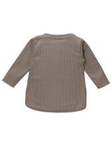 MaBu Kids T-shirt à manches longues Cute Nice, Wild & Cute Gaufré Taupe 18-24M (92 cm) - 2