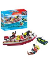 Playmobil 52 Teile PLAYMOBIL® Feuerwehrboot mit Aqua Scooter Action Heroes 23,5x11,5x7,5 cm 4+ Jahre bunt - 0