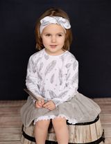 Makoma Robe Plume Volant Blanc - 1