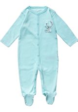 Aptex 51053163 Strampler mit Teddy-Print tuerkis 86/92 (18-24 Monate) - 0