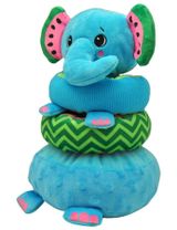 Kids Euroswan Frootimals 4 Teile Stapelspielzeug Melany Melephant Plüsch 15x15,5x15,5 cm 3+ Monate blau - 0