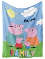 E Plus M Decke Peppa Wutz Fleece 100x140 cm blau - 0