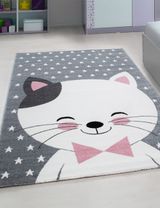 Teppich Katze Sterne grau 80x150 - 1
