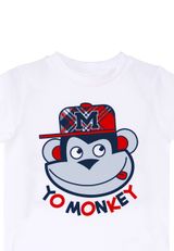Denokids CFF-20Y1-079 Monkey Plaid Shorts Set Jungen rot 104 - 3