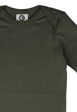 Müsli by Green Cotton Langarmbody Unifarben dunkelgruen 92 - 2