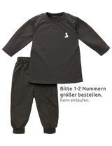 MaBu Kids 2 Teile Schlafanzug Eisbär Bruno, der Eisbär dunkelgrau 92 (18-24 Monate) - 1