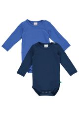 Fred s World by Green Cotton Langarmbody Unifarben blau 86 - 0