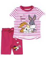 E Plus M 2 Teile Set Looney Tunes Streifen pink 80 (9-12 Monate) - 0