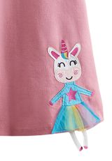 Denokids Kleid Unifarben pink 98 - 2