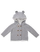 Rock A Bye Baby Boutique Strickjacke Streifen Kapuze weiß 56/62 (0-3 Monate) - 0