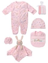 Rock A Bye Baby Boutique 8 Teile Set Hase rosa 50/56 (Neugeborene) - 0