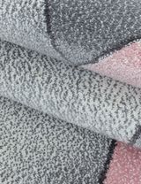 Teppich Vierecke pink grau 80x150 - 4