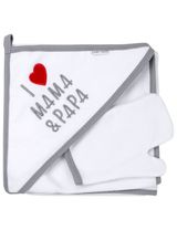 Baby Sweets 2 pièces Ensemble I Love Mama & Papa 90x90 cm Blanc - 0