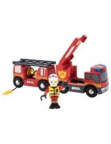 Brio 3 Teile Holzeisenbahn Zubehör Feuerwehr-Leiterfahrzeug mit Licht & Sound World CE-zertifiziert 4,1x4,9x17,4 cm 3+ Jahre rot - 1