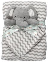 Snuggle Tots 2 Teile Set Elefant Streifen 75x75 cm grau - 0