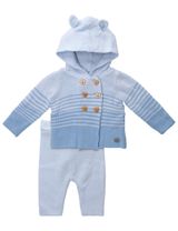 Rock A Bye Baby Boutique 2 Teile Set Streifen Kapuze blau 56/62 (0-3 Monate) - 0