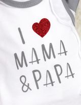Baby Sweets 3 Teile Set I love Mama & Papa weiß 74 (6-9 Monate) - 5