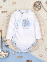 NINI Body croisé Faune Marine 0-6 mois Bleu - 4