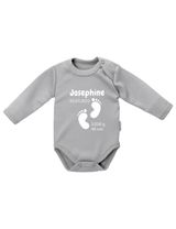 Baby Sweets Body Personalisierbar grau & weiß 68 (3-6 Monate) - 0