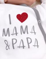 Baby Sweets Strampler I love Mama & Papa weiß 56 (Neugeborene) - 2