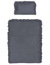 DETEXPOL 2 pièces Linge de lit Volant 135x100 cm Gris foncé - 0